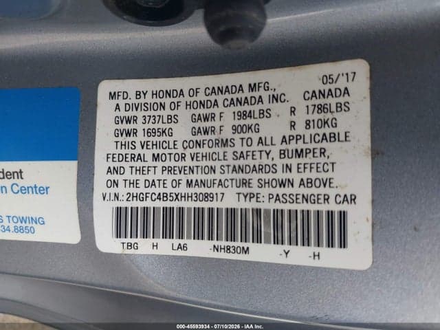 2017 HONDA CIVIC LX 9