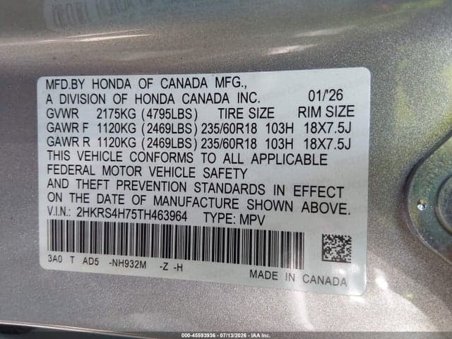 2026 HONDA CR-V EX-L AWD 9