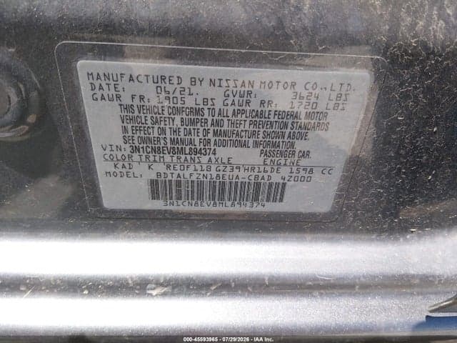 2021 NISSAN VERSA SV XTRONIC CVT 9