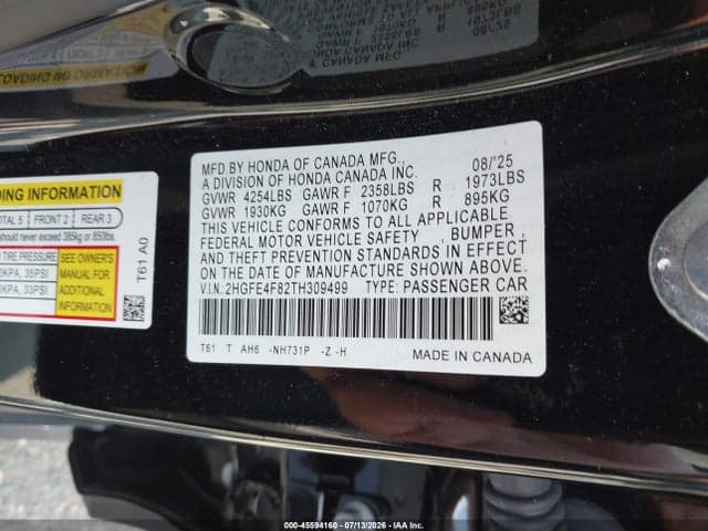 2026 HONDA CIVIC HYBRID SPORT/SPORT TOURING 9