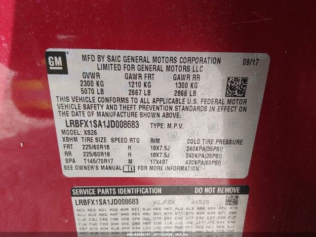 2018 BUICK ENVISION ESSENCE 9
