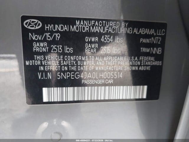 2020 HYUNDAI SONATA SE 9