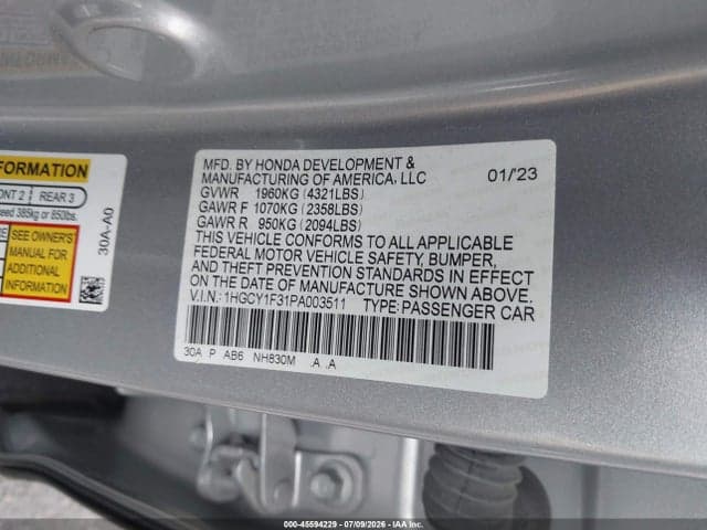2023 HONDA ACCORD EX 9