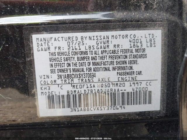 2025 NISSAN SENTRA SV 9