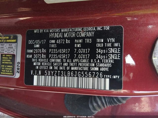 2018 HYUNDAI SANTA FE SPORT 2.4L 9