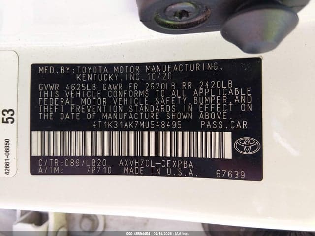 2021 TOYOTA CAMRY XSE HYBRID 9