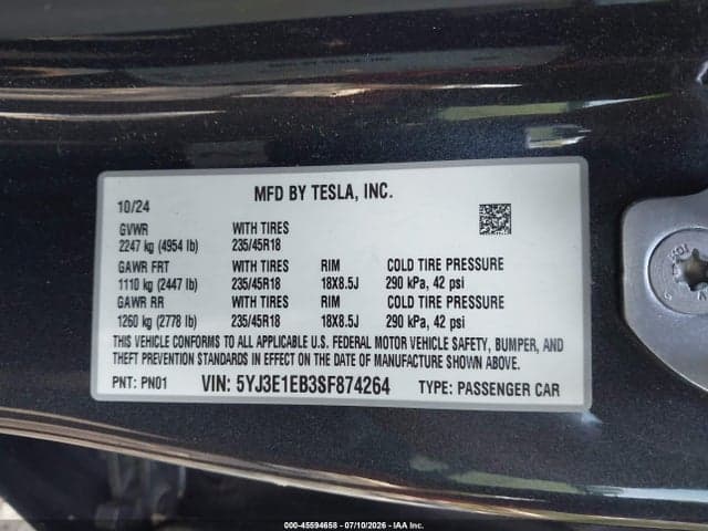 2025 TESLA MODEL 3 LONG RANGE ALL-WHEEL DRIVE 9