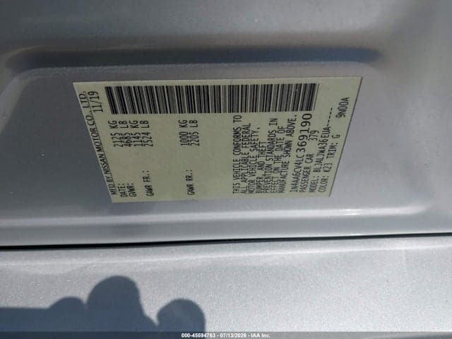 2020 NISSAN MAXIMA SV XTRONIC CVT 9