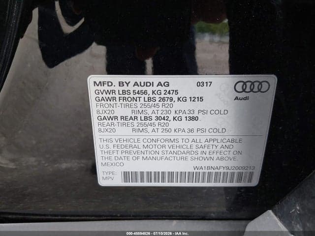 2018 AUDI Q5 2.0T PREMIUM/2.0T TECH PREMIUM 9