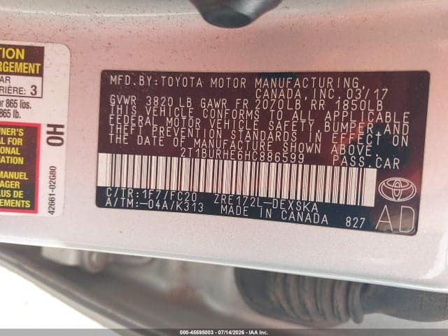 2017 TOYOTA COROLLA SE 9