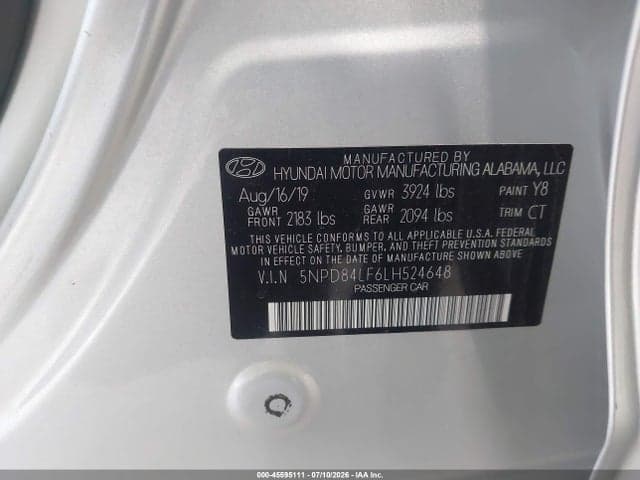 2020 HYUNDAI ELANTRA SEL 9
