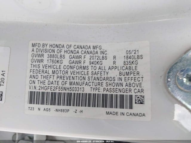 2022 HONDA CIVIC SPORT 9
