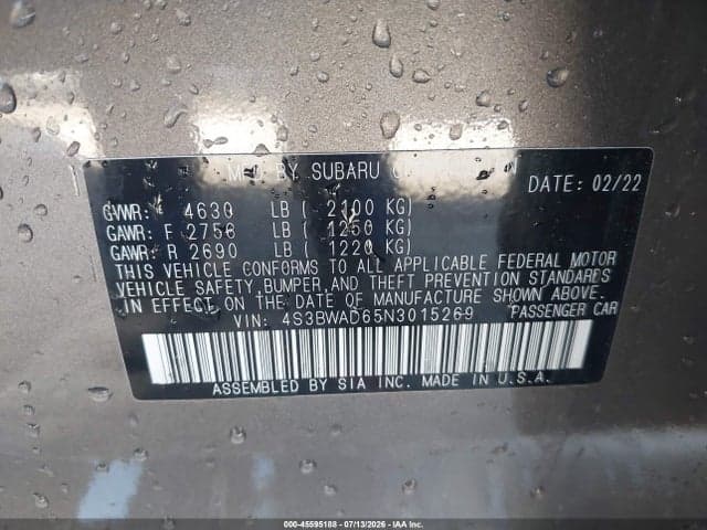 2022 SUBARU LEGACY PREMIUM 9
