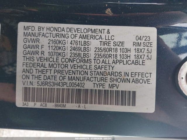 2023 HONDA CR-V EX 2WD 9