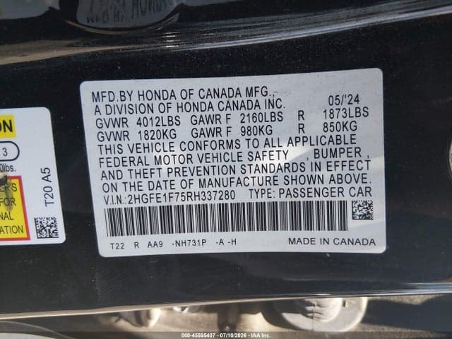 2024 HONDA CIVIC EX 9
