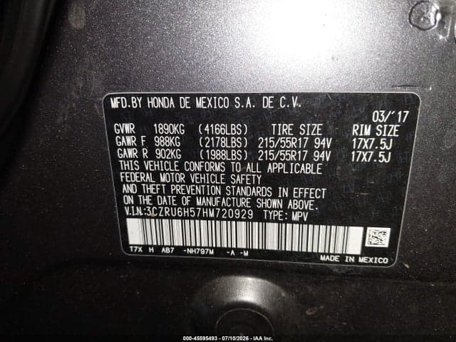2017 HONDA HR-V EX 9