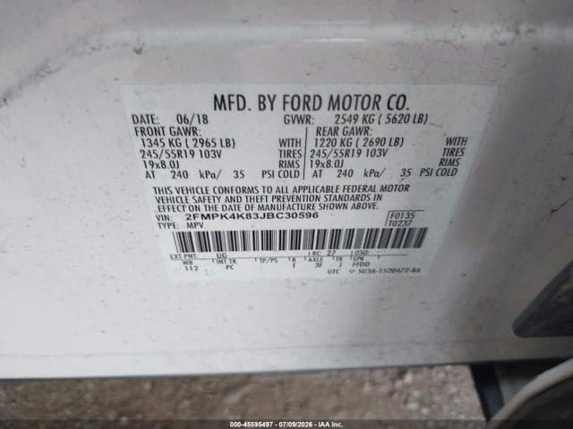 2018 FORD EDGE TITANIUM 9