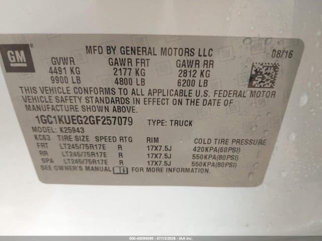 2016 CHEVROLET SILVERADO 2500HD WT 9