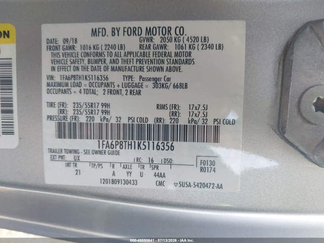 2019 FORD MUSTANG ECOBOOST 6