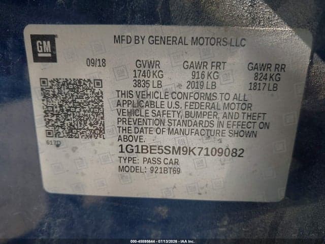 2019 CHEVROLET CRUZE LT 9