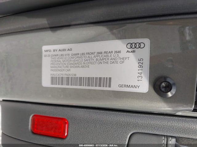 2023 AUDI S5 SPORTBACK PREMIUM PLUS TFSI QUATTRO TIPTRONIC 9