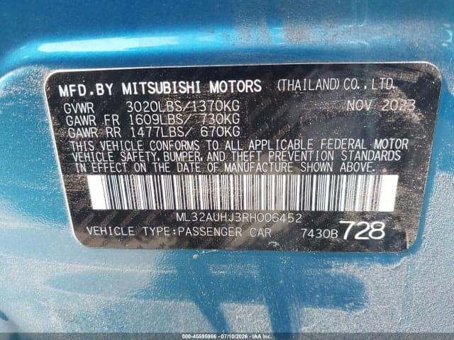 2024 MITSUBISHI MIRAGE ES 9