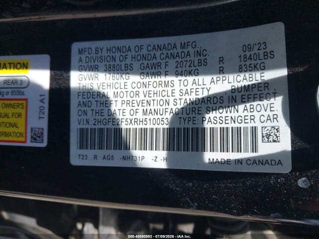 2024 HONDA CIVIC SPORT 9