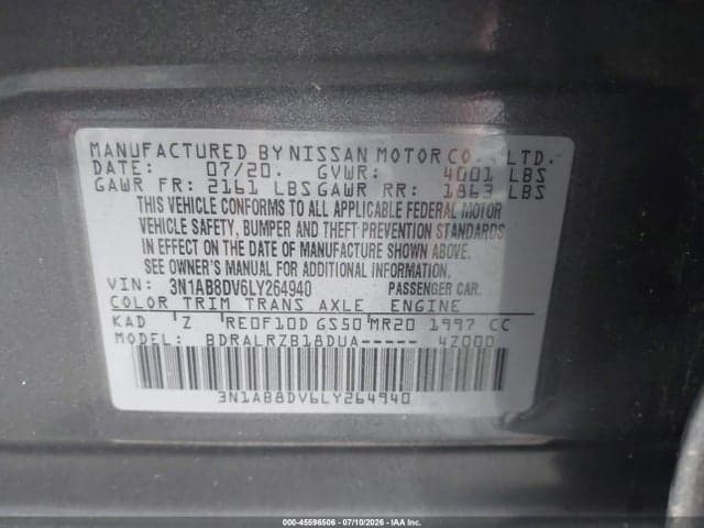 2020 NISSAN SENTRA SR XTRONIC CVT 9