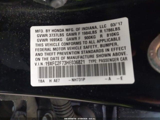 2017 HONDA CIVIC EX 9