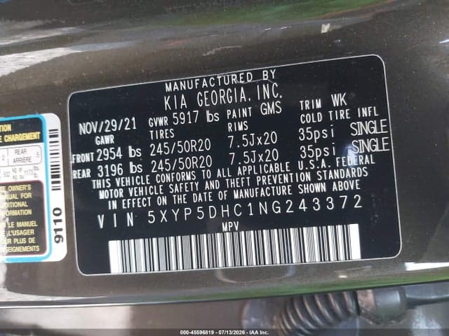 2022 KIA TELLURIDE SX 9