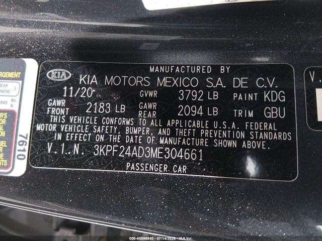 2021 KIA FORTE LXS 9