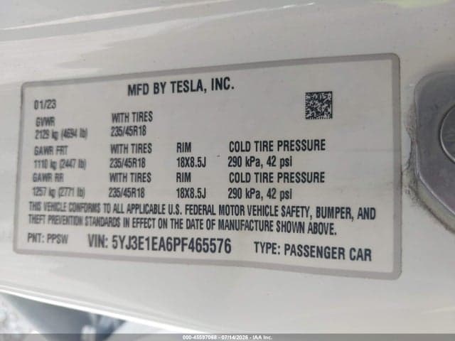 2023 TESLA MODEL 3 REAR-WHEEL DRIVE 9