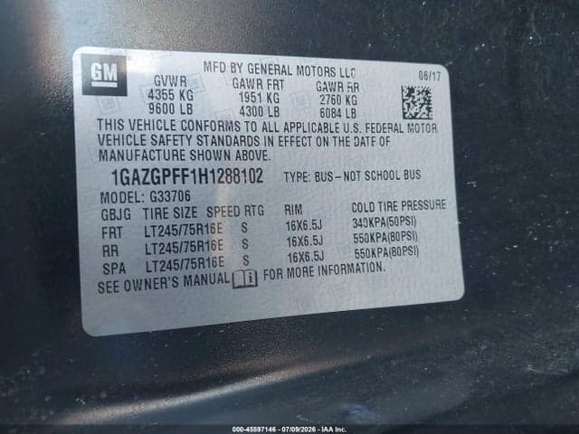 2017 CHEVROLET EXPRESS 3500 LT 10
