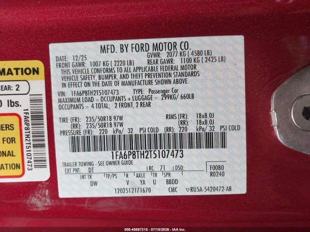 2026 FORD MUSTANG ECOBOOST FASTBACK 9