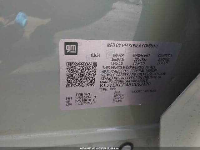 2025 CHEVROLET TRAX FWD ACTIV 9
