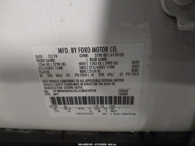 2020 FORD EXPLORER ST 9