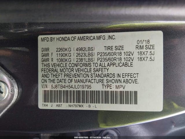 2018 ACURA RDX TECHNOLOGY ACURAWATCH PLUS PACKAGES/TECHNOLOGY PACKAGE 9