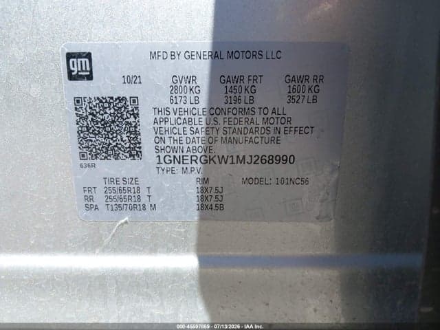 2021 CHEVROLET TRAVERSE FWD LT CLOTH 9