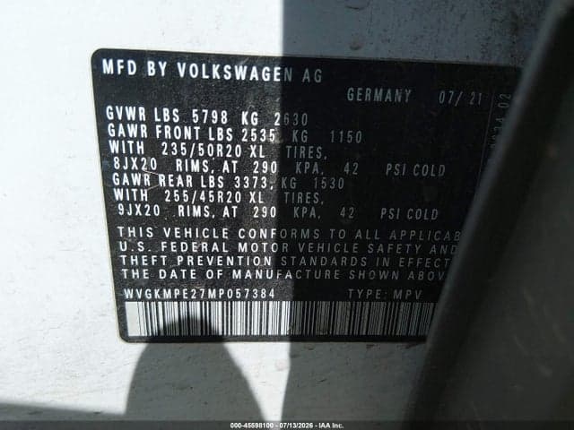 2021 VOLKSWAGEN ID.4 PRO S 9