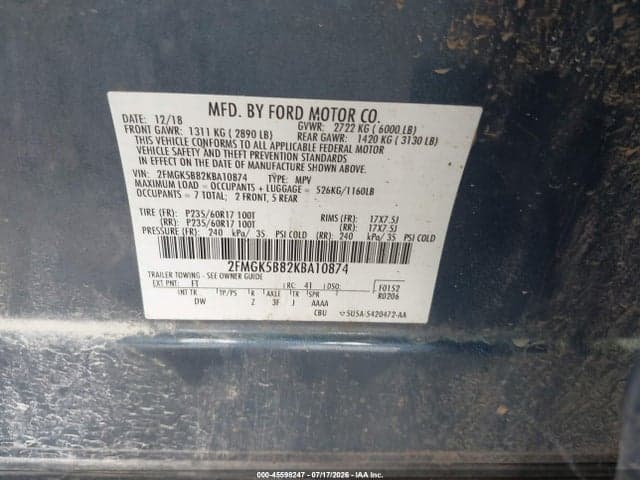 2019 FORD FLEX SE 9