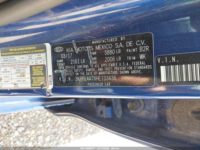 2017 KIA FORTE LX 9