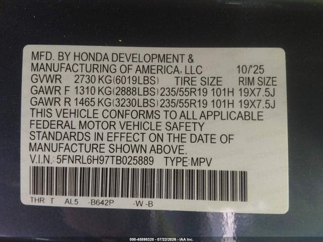 2026 HONDA ODYSSEY ELITE 9