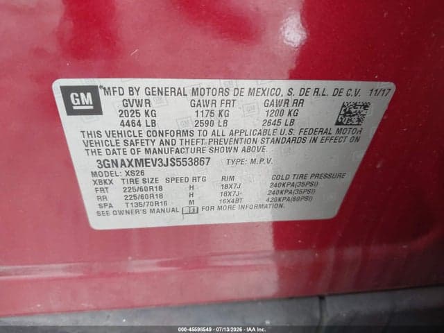 2018 CHEVROLET EQUINOX PREMIER 9