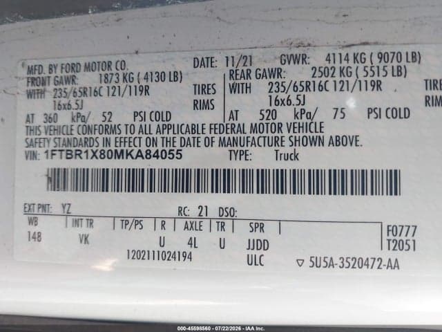 2021 FORD TRANSIT-250 9