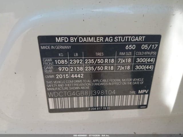 2018 MERCEDES-BENZ GLA 250 4MATIC 9