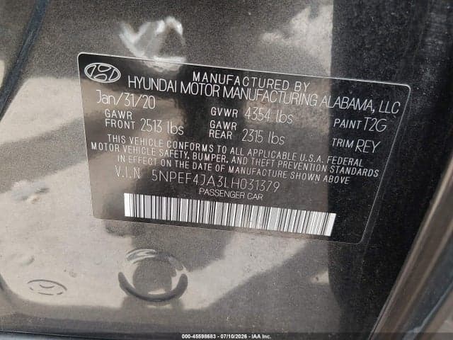 2020 HYUNDAI SONATA SEL 9