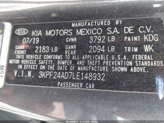 2020 KIA FORTE LXS 9