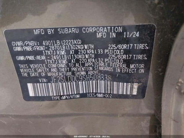 2025 SUBARU FORESTER PREMIUM 9