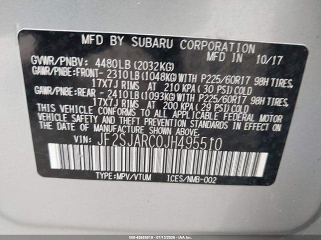 2018 SUBARU FORESTER 2.5I LIMITED 9