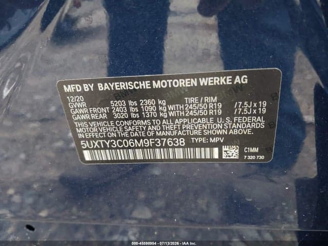2021 BMW X3 SDRIVE30I 9